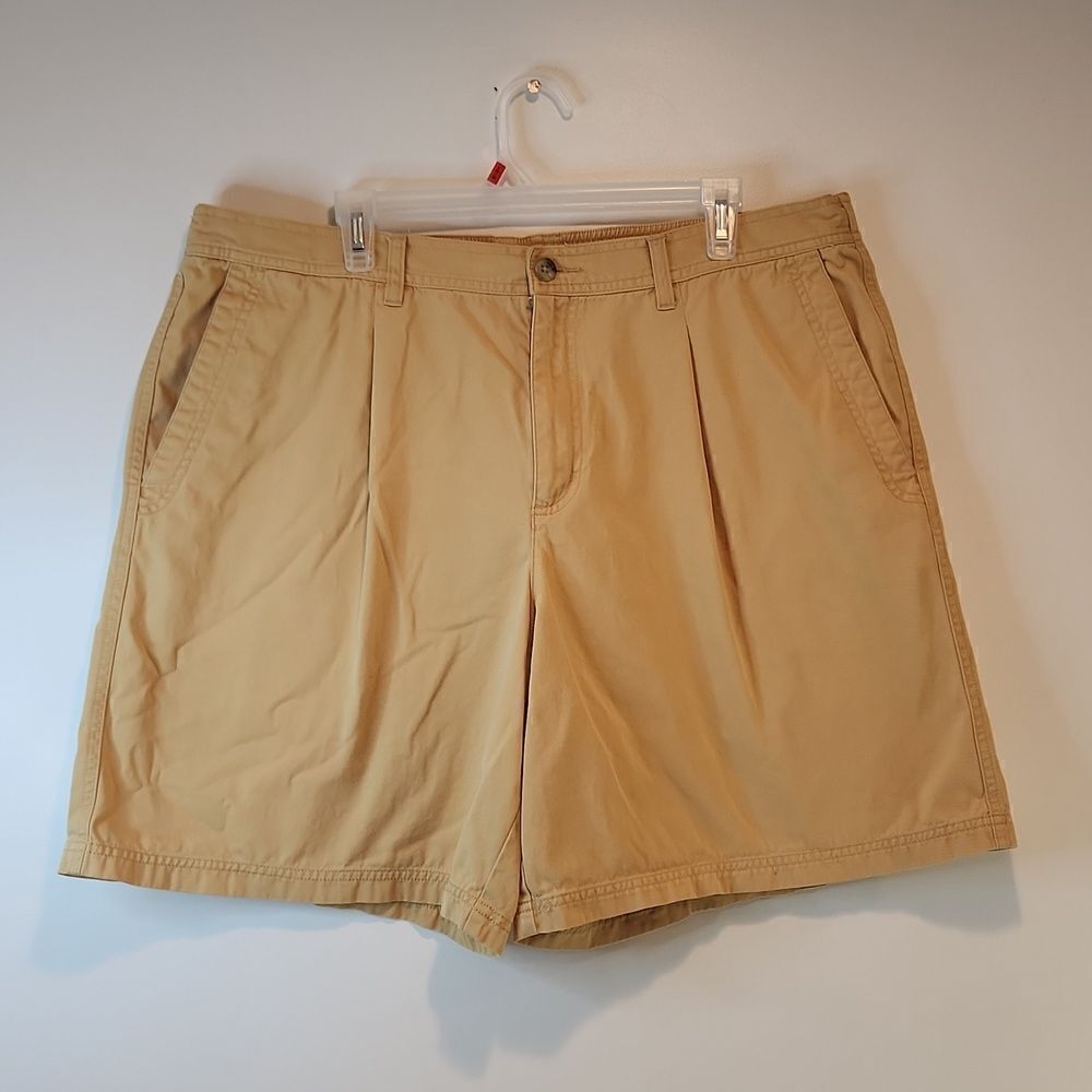 Columbia XCO Chino Shorts Outdoors Hiking Fishing Yellow Canvas Men's Sz XL EUC